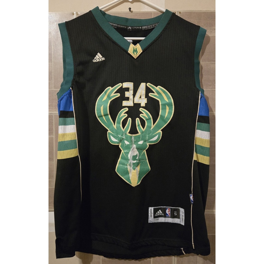 Adidas Giannis Antetokounmpo Milwaukee Bucks Basketball Jersey Size Small Flaws